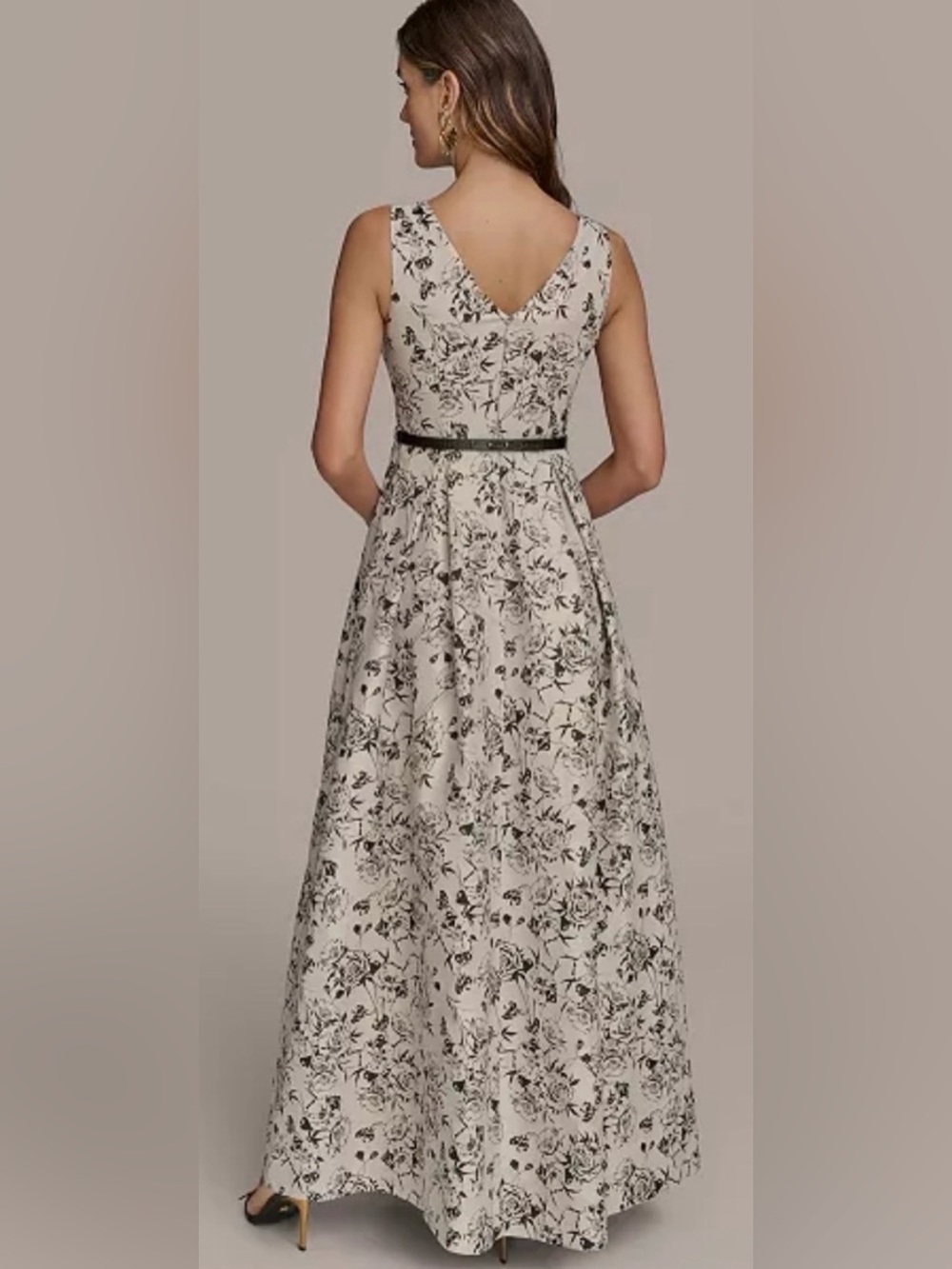 NWT Donna Karan Elegant Black and White Maxi Dress Size 2. Retail- $349 - Picture 7 of 7